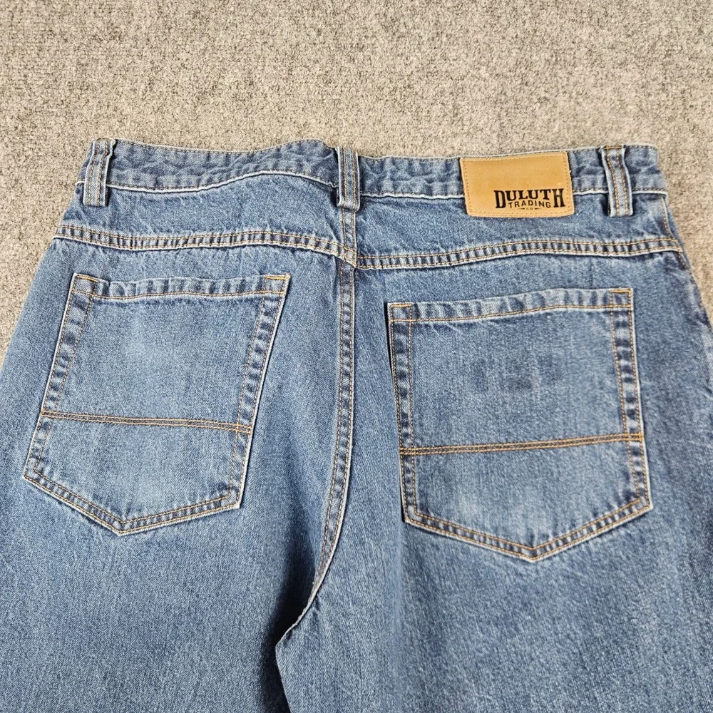 Duluth Trading Co Ballroom Blue Denim Jeans Mens Straight Leg 100% Cotton